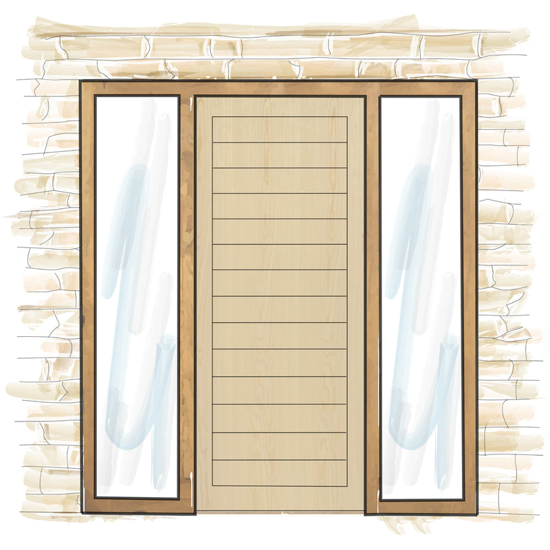 Door + Single Glazed Panels - Left & Right - DUKBF4