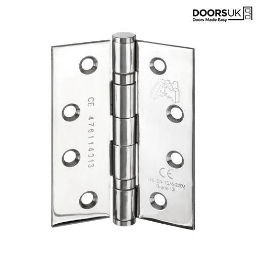 Polished  Stainless Steel Fire Hinges (Pack of Three)  - DUKH081
