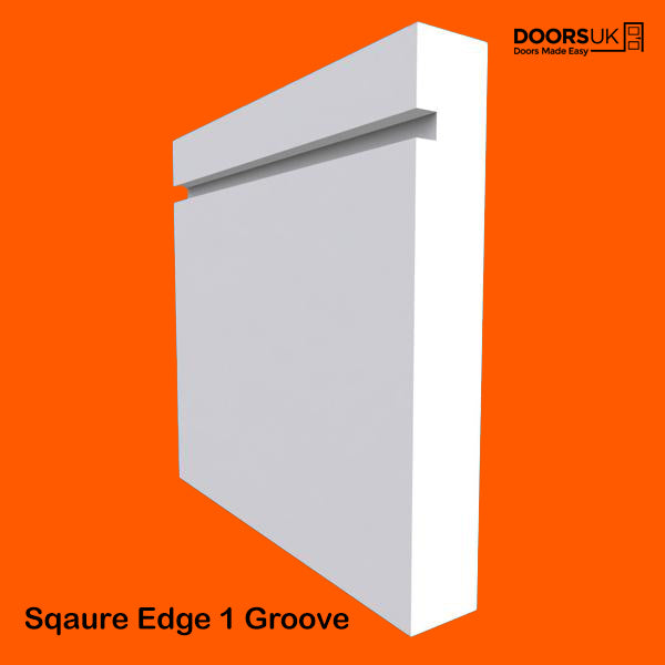 Square Edge 1 Groove MDF Skirting Board