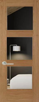 Madrid Oak Three Panel Glazed - DUK1073