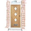 Door + Single Glazed Panels - Above, Left & Right - DUKBF8