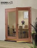 E120 - La Porte French Door Set - Hardwood / Chrome Hardware - Unfinished